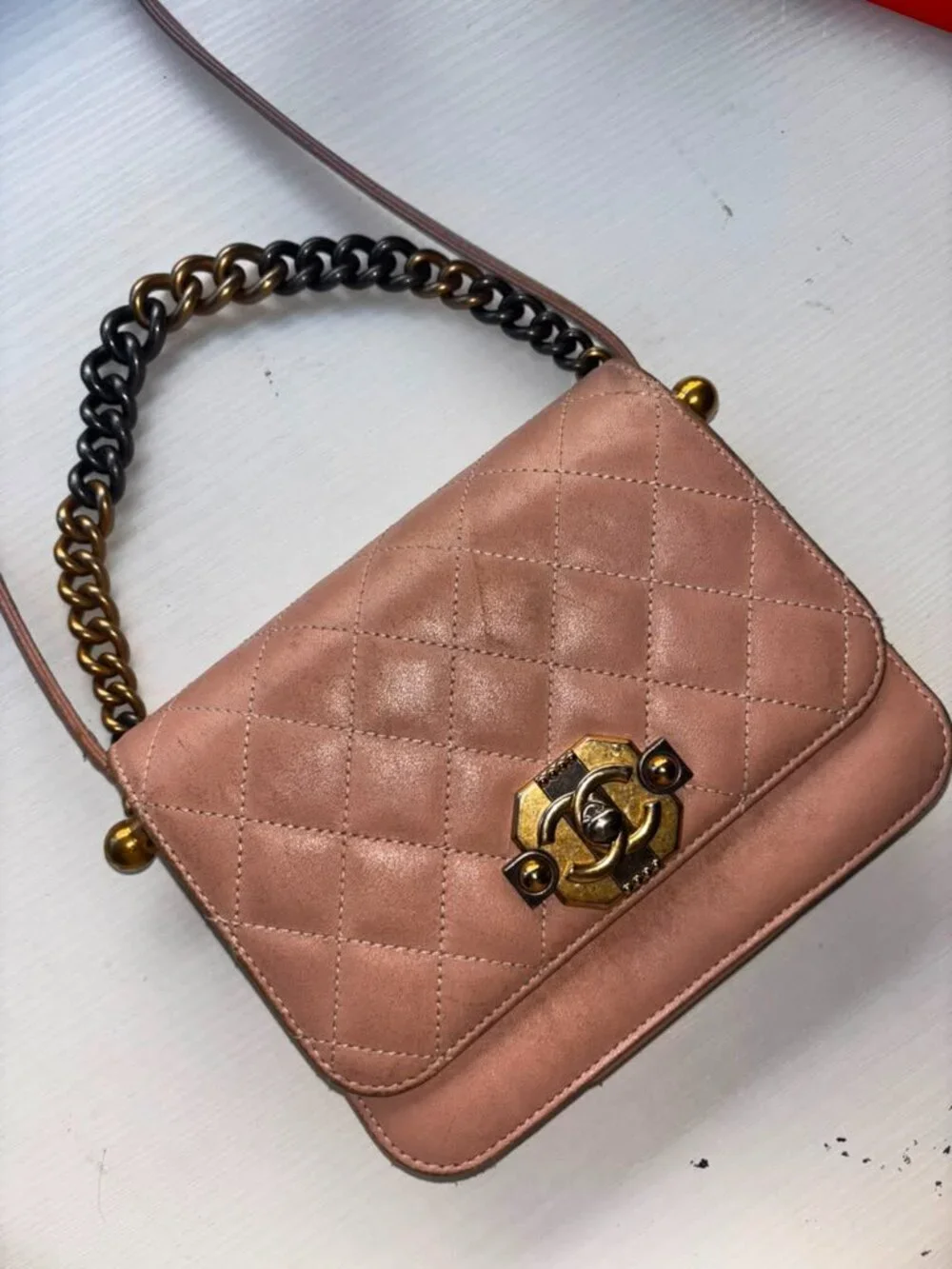 Chanel Pink Quilted Chain Bag